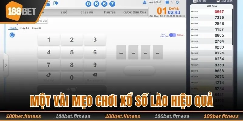 Khám phá 3 mẹo chơi xổ số Lào 188bet hiệu quả nhất.